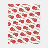 Rotes Gitarrenmuster Fleecedecke (Vorderseite)
