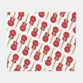 Rotes Gitarrenmuster Fleecedecke (Vorderseite (Horizontal))