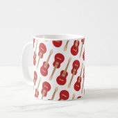 Rotes Gitarrenmuster Kaffeetasse (Vorderseite Links)