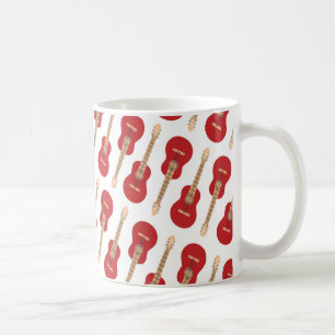 Rotes Gitarrenmuster Kaffeetasse