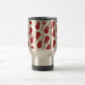 Rotes Gitarrenmuster Reisebecher (Mittel)