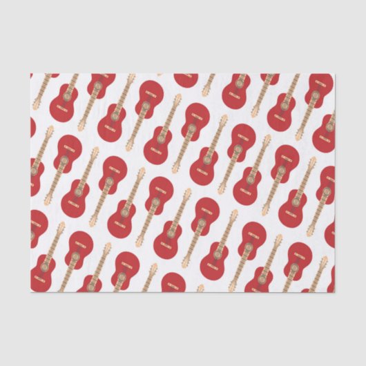 Rotes Gitarrenmuster Seidenpapier (Vorderseite)