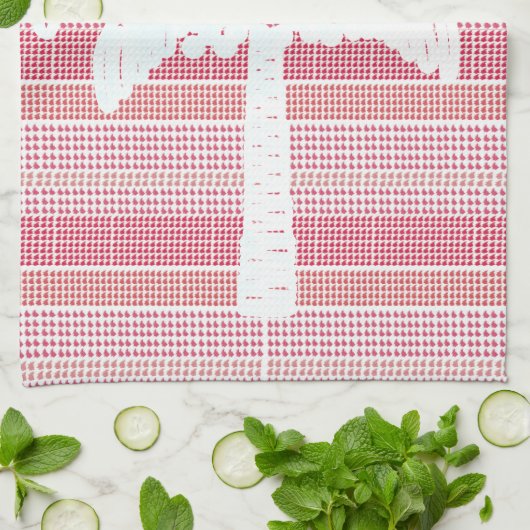 Rotes Gitter mit Palm Tree Tee Handtuch (Gefaltet)