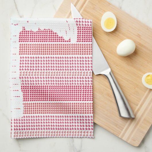 Rotes Gitter mit Palm Tree Tee Handtuch (Viertel Falte)