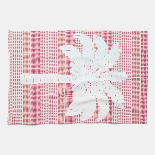 Rotes Gitter mit Palm Tree Tee Handtuch (Horizontal)