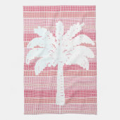 Rotes Gitter mit Palm Tree Tee Handtuch (Vertikal)