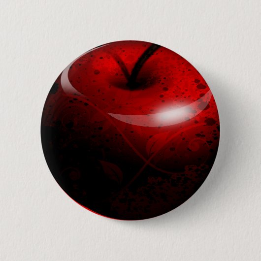 Rotes glänzendes Apple - verbotene Frucht Button (Vorderseite)