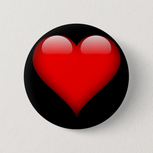 Rotes glänzendes Herz Button (Vorderseite)