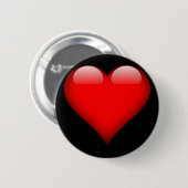 Rotes glänzendes Herz Button (Vorne & Hinten)