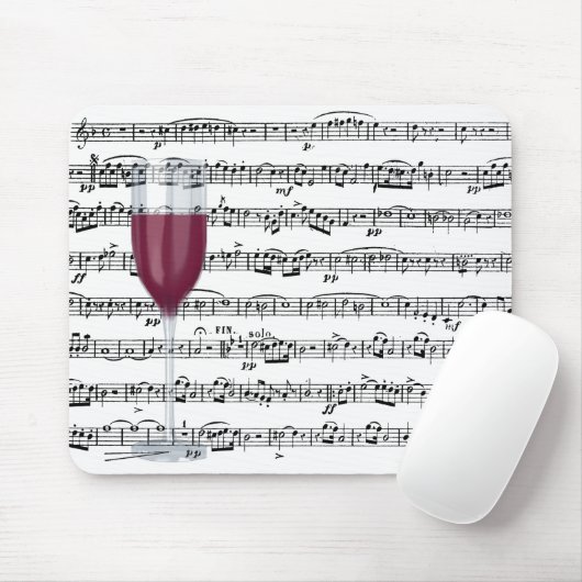 Rotes Glas auf Musik Mousepad (Mit Mouse)