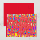 ROTES GLAS FEIERTAGSPOSTKARTE (Vorne/Hinten)