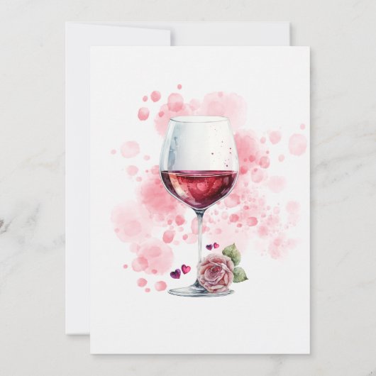 Rotes Glas Geburtstagsparty Einladung (Rückseite)