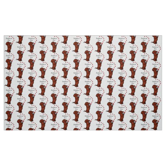 Rotes glattes Dackel-Liebe-Gewebe Stoff (Fat Quarter (45,7 x 55,9 cm))