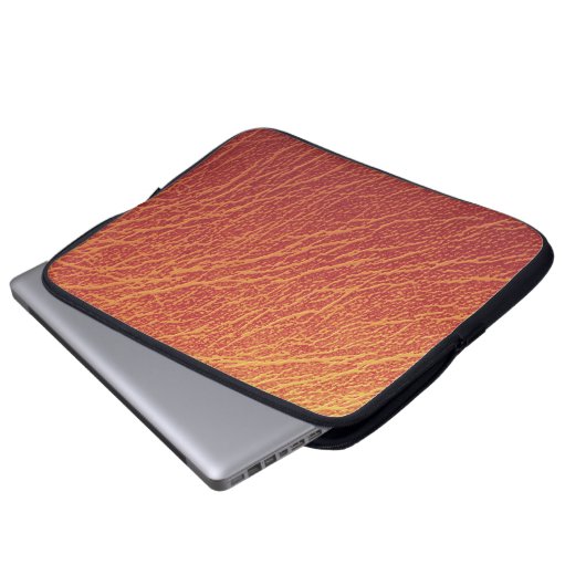 Rotes Glattleder Laptopschutzhülle (Vorne Knopf)