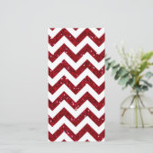 Rotes Glitter-Chevron-Muster (Stehend Vorderseite)