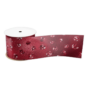 Rotes Glitter Glam Punkte Muster Satinband