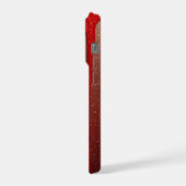 Rotes Glitter-Tropfen iPhone Hülle (Linke Seite)