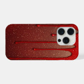 Rotes Glitter-Tropfen iPhone Hülle (Rückseite (Horizontal))