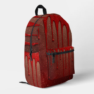 Rotes Glitter-Tropfend Bedruckter Rucksack