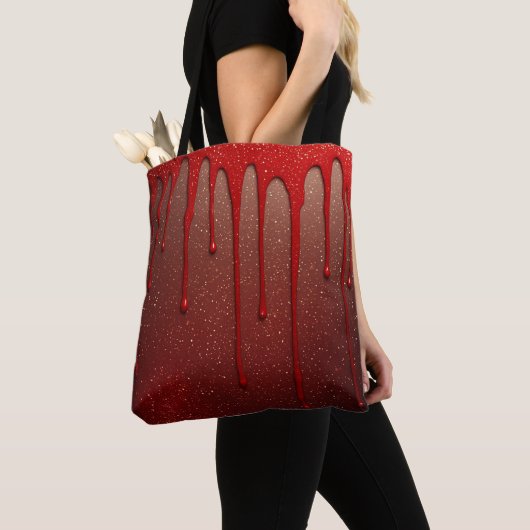 Rotes Glitter-Tropfend Tasche (Von Nahem)