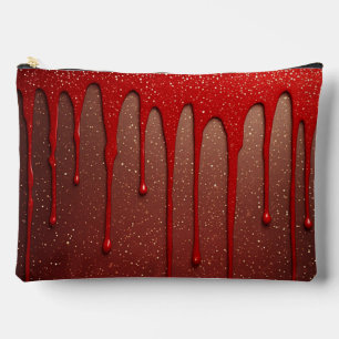 Rotes Glitter-Tropfend Zubehörtasche