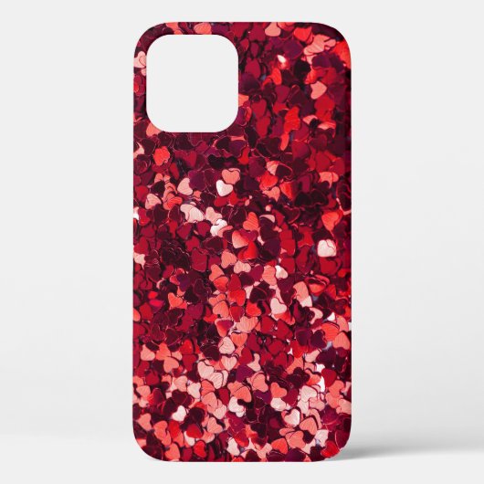 Rotes Glitzer Herz: Minimalistische Textur. Case-Mate iPhone Hülle (Rückseite)