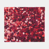 Rotes Glitzer Herz: Minimalistische Textur. Fleecedecke (Vorderseite (Horizontal))