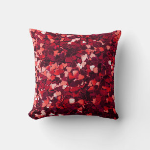 Rotes Glitzer Herz: Minimalistische Textur. Kissen