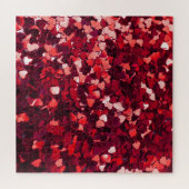 Rotes Glitzer Herz: Minimalistische Textur. Puzzle (Horizontal)