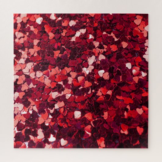 Rotes Glitzer Herz: Minimalistische Textur. Puzzle (Vertikal)