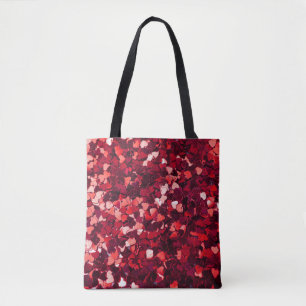 Rotes Glitzer Herz: Minimalistische Textur. Tasche