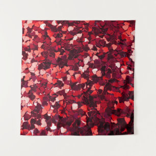 Rotes Glitzer Herz: Minimalistische Textur. Wandteppich