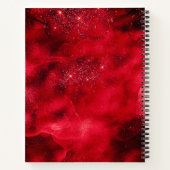 Rotes Glitzer-Monogramm Notizblock (Rückseite)