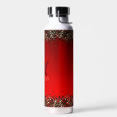 Rotes Glitzer-Monogramm Trinkflasche (Links)