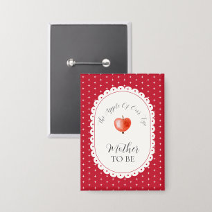 Rotes Glitzer-Mutter-Kind-Vintage-Apfel-Baby-Party Button