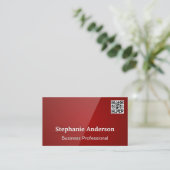 Rotes Glossar | QR Code Business Card Visitenkarte (Stehend Vorderseite)