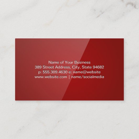 Rotes Glossar | QR Code Business Card Visitenkarte (Rückseite)