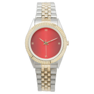 Rotes Glow Gold Armbanduhr