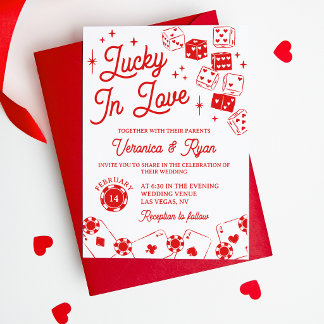 Rotes Glücklich Verliebt Würfel & Karten Hochzeit