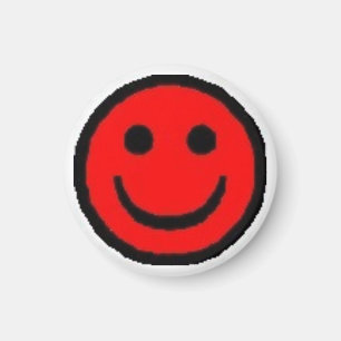 Rotes glückliches Gesicht Magnet