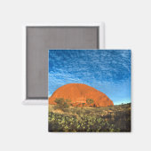 Rotes Glühen des berühmten Ayers Rock im Freien Magnet (Vorderseite/Rückseite)