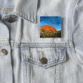 Rotes Glühen des berühmten Ayers Rock im Outback Button (Beispiel)