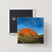Rotes Glühen des berühmten Ayers Rock im Outback Button (Vorne & Hinten)