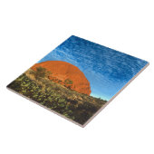 Rotes Glühen des berühmten Ayers Rock im Outback Fliese (Seite)