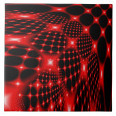 Rotes glühendes Fraktal Fliese (Vorderseite)