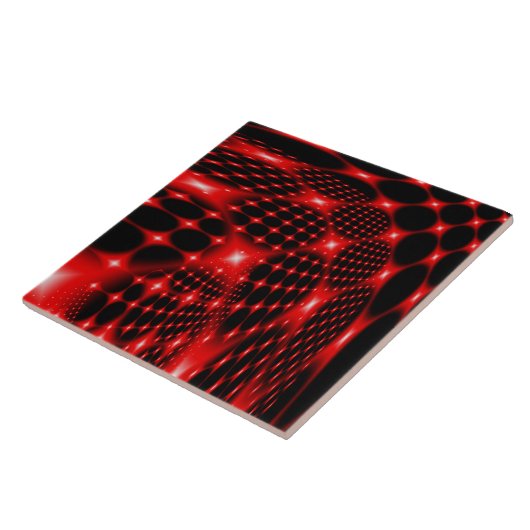 Rotes glühendes Fraktal Fliese (Seite)