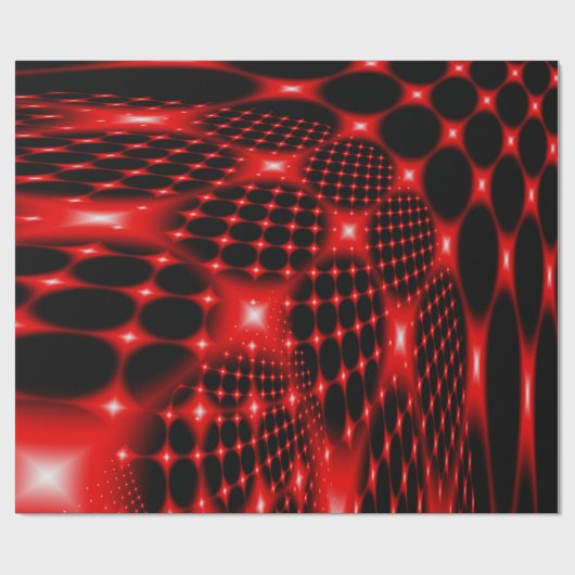 Rotes glühendes Fraktal Geschenkpapier (Flach)