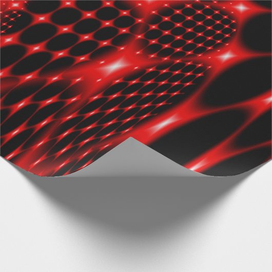 Rotes glühendes Fraktal Geschenkpapier (Ecke)