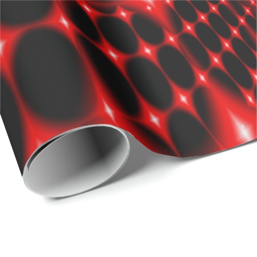 Rotes glühendes Fraktal Geschenkpapier (Rolleneckpunkt)