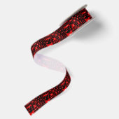 Rotes glühendes Fraktal Satinband (Rückseite)